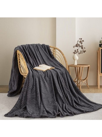 Κουβέρτα Fleece Υπέρδιπλη 550 Dark Gray Adam Home Σκούρο Γκρι 220x240