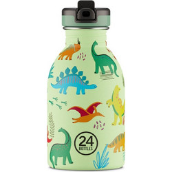 24Bottles Jurassic Friends Παιδικό Μπουκάλι Θερμός Ανοξείδωτο BPA Free με Καλαμάκι Πράσινο Mint 250ml