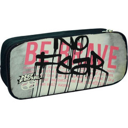 No Fear Be Brave 22 Κασετίνα με 2 Θήκες Γκρι 348-01141