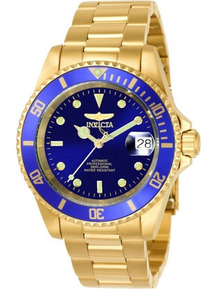 Invicta Pro Diver Ανδρικό Ρολόι Αυτόματο με Χρυσό Μεταλλικό Μπρασελέ 8930OB