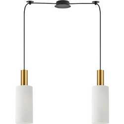 Home Lighting Κρεμαστό Φωτιστικό Οροφής Δίφωτο E27 Λευκό SE21-GM-4-BL2-GL3 77-8655