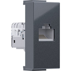 MODYS ΠΡΙΖΑ ΔΙΚΤΥΟΥ ΑΝΘΡΑΚΙ 1 ΣΤ. RJ45 CAT.5E ΧΩΡΙΣ ΘΩΡΑΚΙΣΗ IP20 ACA - 10101312451