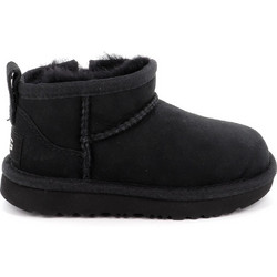UGG Παιδικά Μποτάκια Μαύρα με Φερμουάρ & Γούνα 1130750T-BLK