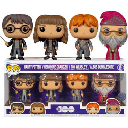 Funko Pop! Harry Potter, Hermione Granger, Ron Weasley & Albus Dumbledore 4-Pack Warner Bros 100th Exclusive