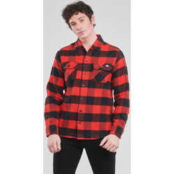 Dickies Sacramento Ανδρικό Πουκάμισο Βαμβακερό Καρό Μακρυμάνικο Φαρδιά Γραμμή Overshirt Κόκκινο