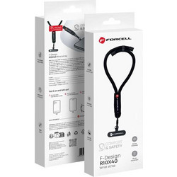 Forcell F-Design R10X40 - Λουράκι Καρπού για Θήκες Κινητών με Ρυθμιζόμενο Μάκρος (Μέγιστη Θηλιά 20 εκατοστά) σε Μαύρο Χρώμα