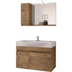 Drop Senso 85 Σετ Έπιπλο Μπάνιου με Νιπτήρα & Καθρέπτη PL Wood 5PSN085PLD