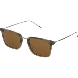 Lozza SL4180 07HI Ανδρικά Γυαλιά Ηλίου Τετράγωνα Μεταλλικά Μαύρα με Καφέ Polarized Φακό
