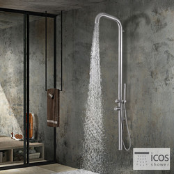 Icos Shower ETNA MIX Στήλη ντους θερμομικτική εξωτερικής /εσωτερικής χρήσης 2 εξόδων Inox