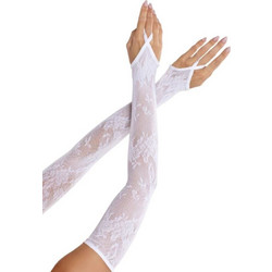 LEG AVENUE | Extra Long Διχτυωτά Γάντια - Arm Warmers - Λευκά