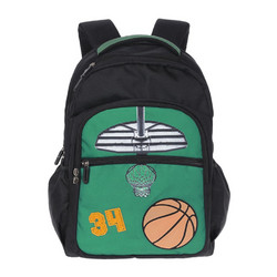 Lyc Sac One Basket 34 Σχολική Τσάντα Πλάτης Γυμνασίου - Λυκείου Μαύρη Πράσινη 21726