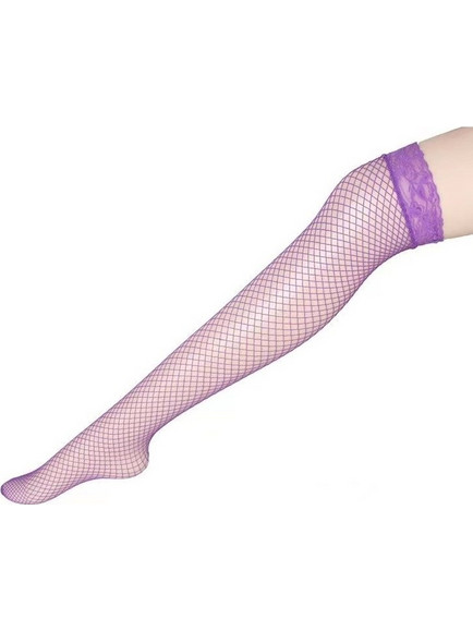 Fishnet Stockings, Purple, S/M