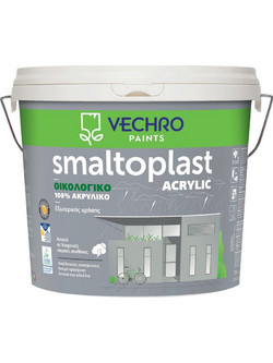 Vechro Smaltoplast Extra Οικολογικό Ακρυλικό Χρώμα Εξωτερικού Χώρου Λευκό 10lt
