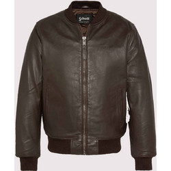 Schott LCBOMBBASIC Ανδρικό Μπουφάν Δερμάτινο Καφέ LCBOMBBASIC-BROWN