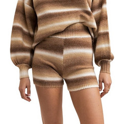 Rhythm Yeni Stripe Knit Γυναικείο Σορτς Πλεκτό Latte