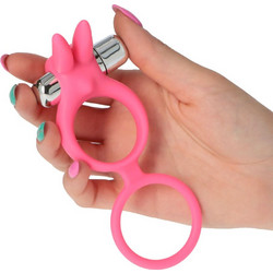 Toyz4lovers Timeless Dual Ring Ελαστικό Δαχτυλίδι Πέους Σιλικόνης με Δόνηση Ροζ