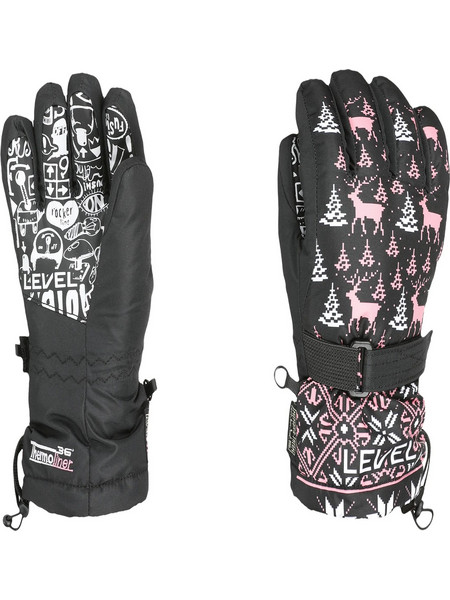 Level Junior Ski Gloves Ninja Pink