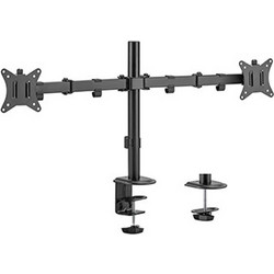 GEMBIRD ADJUSTABLE DESK 2-DISPLAY MOUNTING ARM RTS 17'-32' BLACK