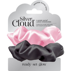 Silver Cloud Large Scrunchie Σατέν Λαστιχάκια Μαλλιών 2τμχ Silver Cloud Large Scrunchie Σατέν Λαστιχάκια Μαλλιών 2τμχ