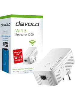 Devolo Wi-Fi 5 Repeater 1200 Wi-Fi Extender Dual Band (2.4 & 5GHz) 1000Mbps