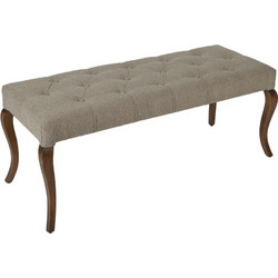 Artekko Bench Καφέ Ταμπουρέ με Μπουκλέ Ύφασμα (120x47x48)cm