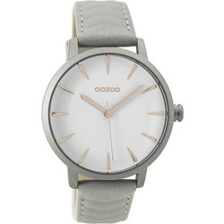Oozoo Timepieces Γυναικείο Ρολόι με Γκρι Δερμάτινο Λουράκι C9506