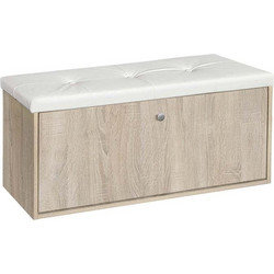 Genomax Rakla Παπουτσοθήκη Σκαμπό Ξύλινη Sonoma Μ97xΠ31.5xΥ48cm 1219920343