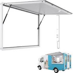 Παράθυρο VEVOR Concession 152x92 cm, Πλαίσιο αλουμινίου για φορτηγό τροφίμων, Παράθυρο σερβιρίσματος με βάση έως 85 μοίρες με πόρτα τέντας και γάντζο έλξης, Ανθεκτικό στο νερό της βροχής για ρυμουλκού