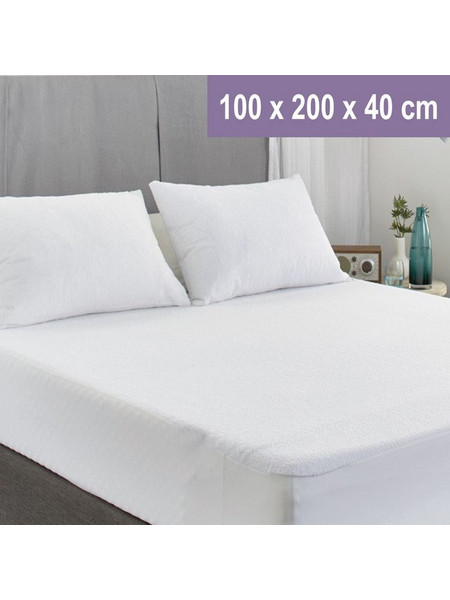 Αδιάβροχο Υποσέντονο Λευκό Μονό 100x200x40cm