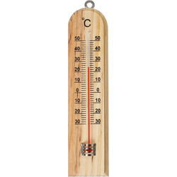 Θερμόμετρο Τοίχου Ξύλινο Φυσικό Χρώμα 19cm