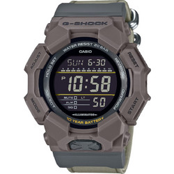 Casio G-Shock Ψηφιακό Ανδρικό Ρολόι Χρονογράφος Solar με Καφέ Υφασμάτινο Λουράκι GD-010CE-5ER