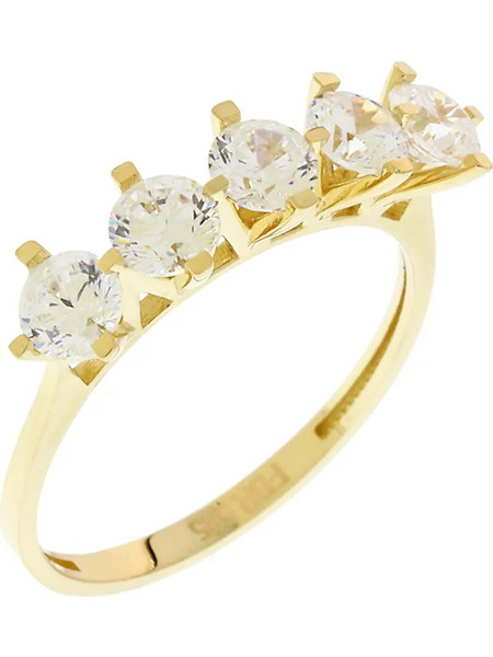 Million Diamonds Γυναικείο Δαχτυλίδι Σειρέ Μισόβερο από Χρυσό 14K με Ζιργκόν RZ18458