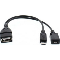 Adaptor cable OTG USB F σε Micro USB M/F Well ADAPT-USBF/UUSB2/OTG-0.15