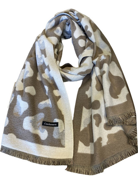 Γυναικεία Μακρόστενη Εσάρπα animal print σε Χρώμα Μπεζ Καφέ