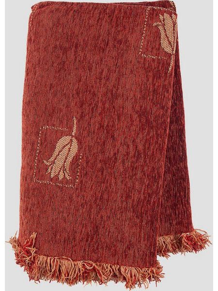 Ριχτάρι Τετραθέσιου Tulip Red Chinille Jacquard Sunshine (180x340) 1Τεμ