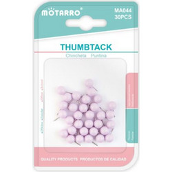 Πινέζες Στρογγυλές 30τμχ Mωβ Motarro MA044