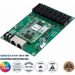 GLOBOSTAR A8S-N+HUB 41022 Novastar A8S-N+HUB Receiving Card για Οθόνες LED Video Wall 8 x HUB75E με Loading Capacity σε Pixel 512 x 384px - Gigabit Network Ethernet Input & Output Ports - DC 5V IP20 -