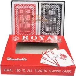 Τράπουλα Πλαστική 2τμχ Κόκκινη-Μπλε Royal 25464-05
