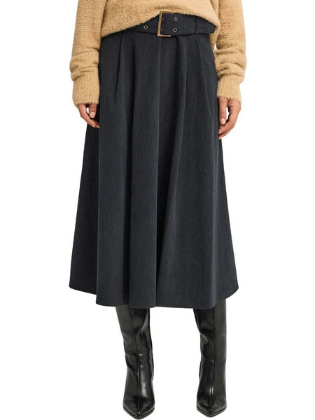 Funky Buddha Μίντι Φούστα Σουέντ Ψηλόμεση Ανθρακί FBL012-120-14
