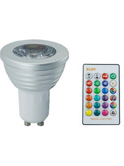 Λάμπα LED για Ντουί GU10 RGBW 3W 240LM με Τηλεκοντρόλ RZ-0134 Λευκή