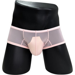 Men's Breathable Boxer - Brief Sheer Elegance Quick-Dry Ultra-Soft Pink