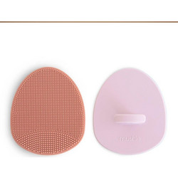 Mushie Σετ 2 Βρεφικές Βούρτσες Μπάνιου Σιλικόνης Rose/Soft Lilac