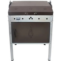 Pitsilos BBQ 550 Γαλβανιζέ Ψησταριά Κάρβουνου 55x40cm με Καπάκι, ντουλάπι και ανοξείδωτη σχάρα