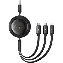 Baseus Free2draw Regular USB to Lightning / Type-C / micro USB Cable 3.5A Μαύρο 1.1m P10368700111-02