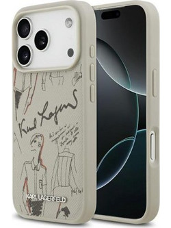 Θήκη TPU Karl Lagerfeld Apple iPhone 18 Pro/ 17 Pro Hardcase Grained Pattern Logo Γκρι N69336