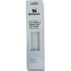 Stanley The Iceflow Flip Straw 2.0 Tumbler and Jug Straws Pack of 4 with Brush Transparent