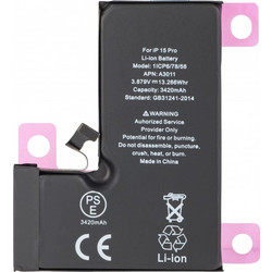 Μπαταρία για Apple iPhone 15 Pro, 3420mAh Διαγνωστική Υψηλής Χωρητικότητας