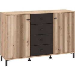 ΚΟΜΟΤΑ-ΜΠΟΥΦΕΣ AVIGNON 138 3K4F2V ARTISAN OAK-ΜΑΥΡΟ ΧΡΩΜΑ 139x40x90εκ 11014729