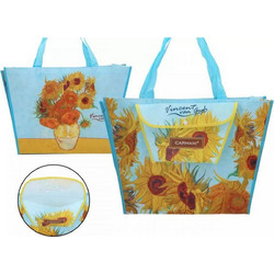 Carmani Τσάντα Ώμου με Τσέπη Πλαστική- V.Cogh Sunflowers