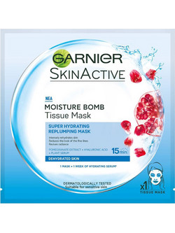 Garnier Moisture Bomb Tissue Sheet Μάσκα Προσώπου για Ενυδάτωση με Υαλουρονικό 28gr